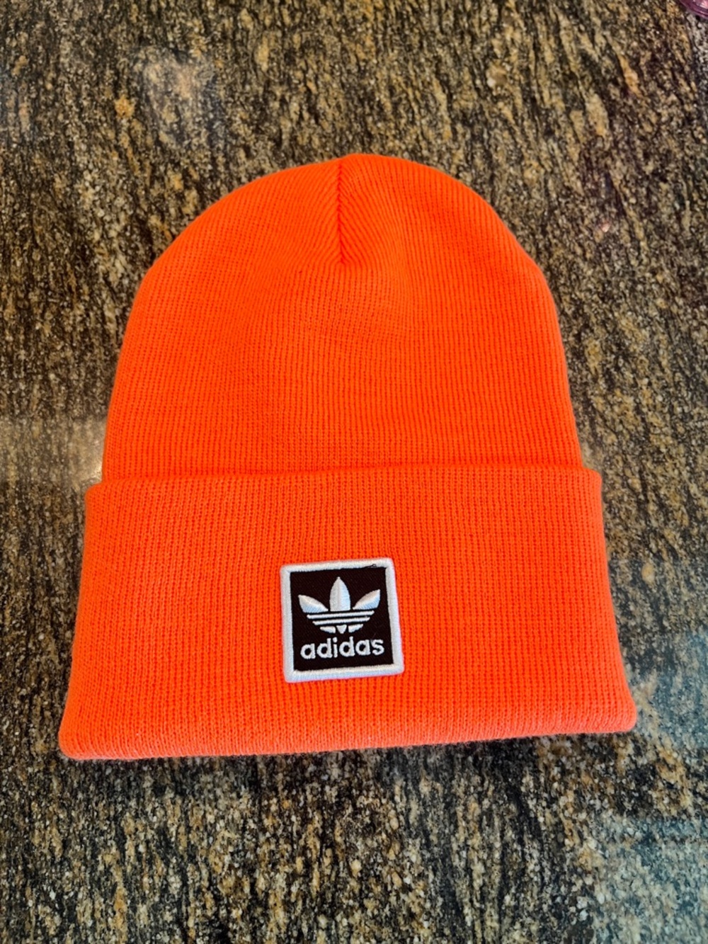 adidas Bright Orange adult Cuffed Beanie with Trefoil Patch